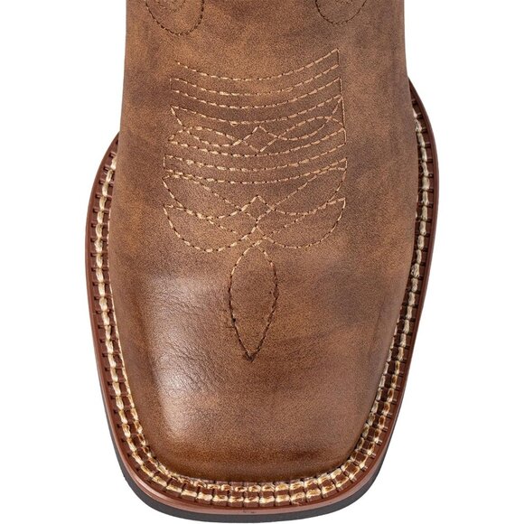 SheSole Womens Dark Brown Cowboy Square Toe Cowgirl Wide Calf Western Boots - Picture 4 of 6